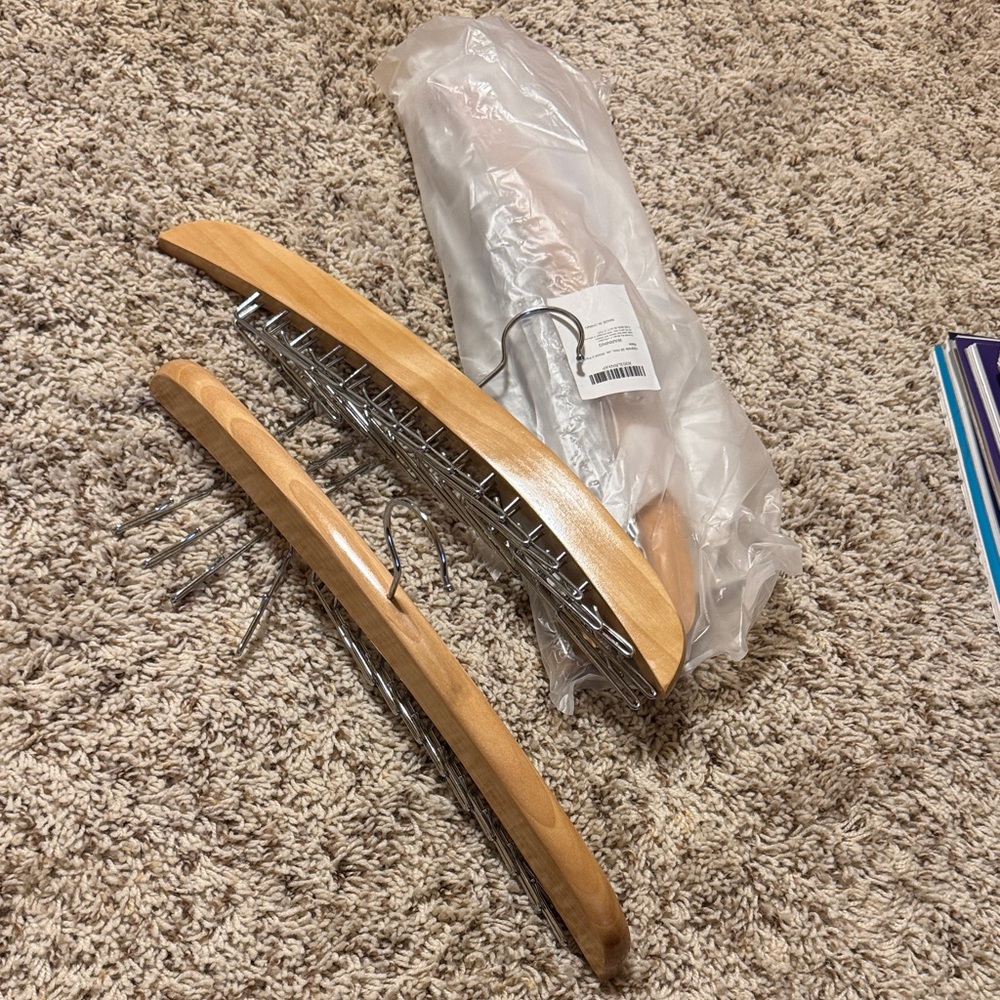 Wooden and Silver Hanger Set